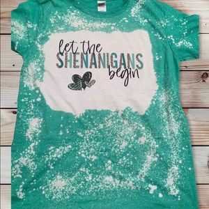 🍀 Let the Shenanigans Begin Bleached Sublimation Tee🍀